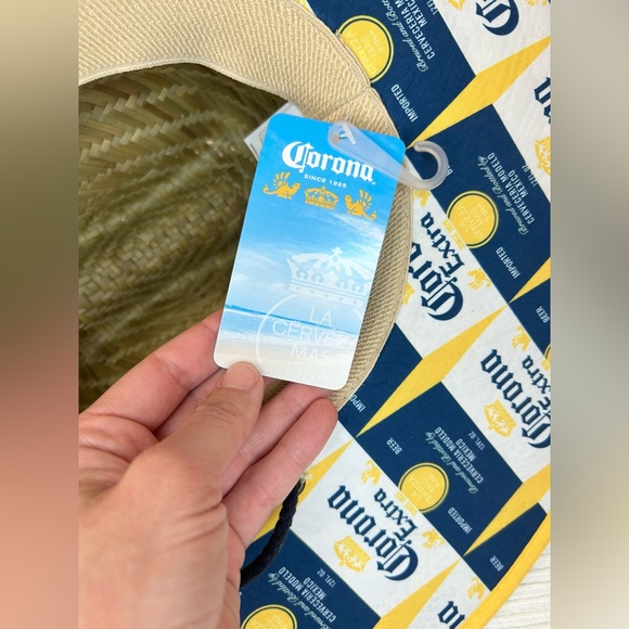 Corona Extra Straw Lifeguard Hat with Repeating Label Under Brim - Picture 15 of 16